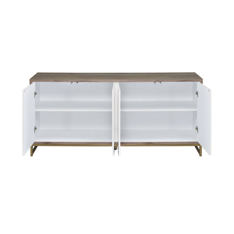 White Marble Paint Console Cabinet | OROA