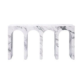 Modern European furniture - Marble-Look Engineered Stone Console Table - www.oroa.com