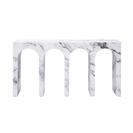 Modern European furniture - Marble-Look Engineered Stone Console Table - www.oroa.com