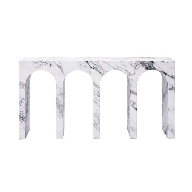 Modern European furniture - Marble-Look Engineered Stone Console Table - www.oroa.com