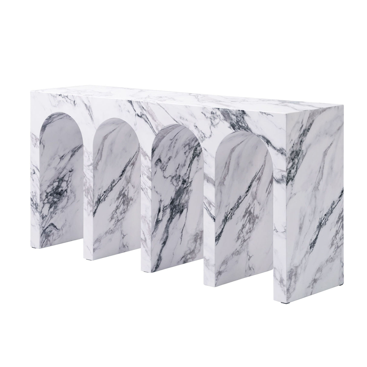 Modern European furniture - Marble-Look Engineered Stone Console Table - www.oroa.com