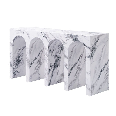 Modern European furniture - Marble-Look Engineered Stone Console Table - www.oroa.com