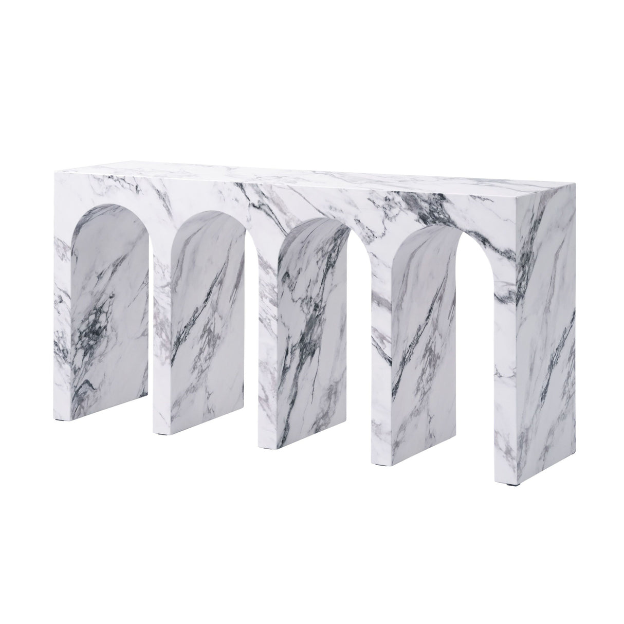 Modern European furniture - Marble-Look Engineered Stone Console Table - www.oroa.com