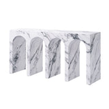 Modern European furniture - Marble-Look Engineered Stone Console Table - www.oroa.com