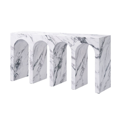 Modern European furniture - Marble-Look Engineered Stone Console Table - www.oroa.com
