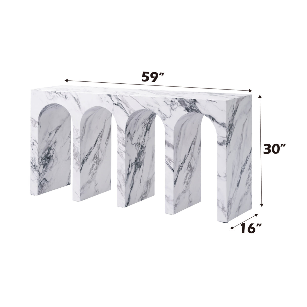 Modern European furniture - Marble-Look Engineered Stone Console Table - www.oroa.com
