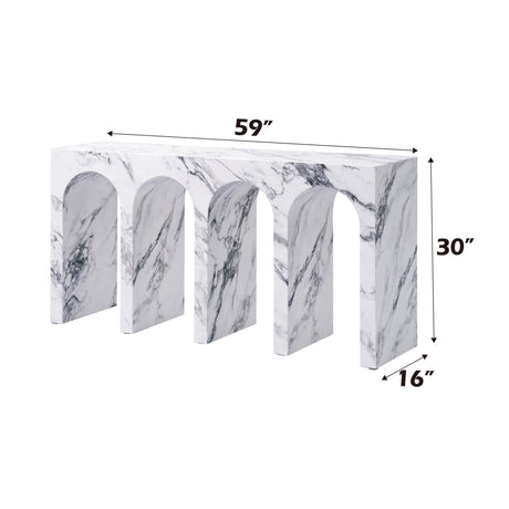 Modern European furniture - Marble-Look Engineered Stone Console Table - www.oroa.com