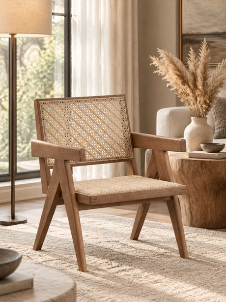 Modern European furniture - Natural Velentina Rattan Accent Chair - www.oroa.com