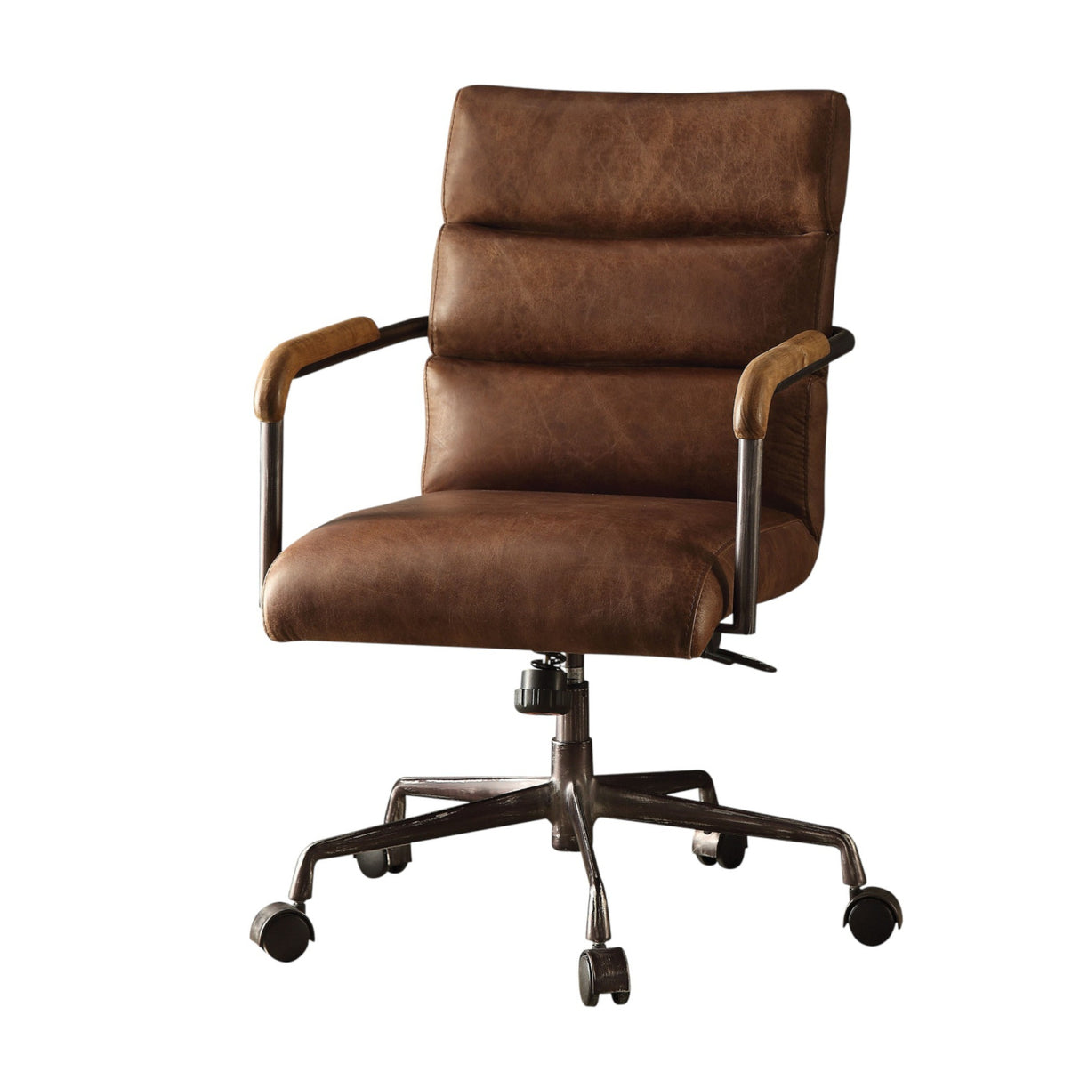 Modern European furniture - Harith Retro Brown Top Grain Leather Office Chair - www.oroa.com