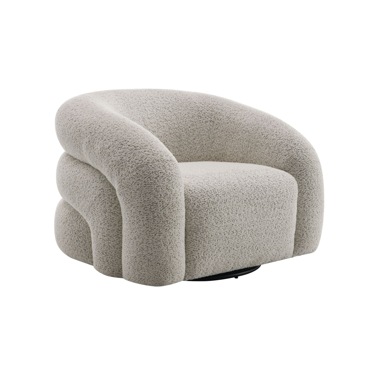 Irma Gray Boucle Swivel Chair | OROA