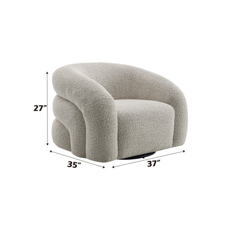 Irma Gray Boucle Swivel Chair | OROA