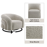 Irma Gray Boucle Swivel Chair | OROA