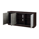 Modern European furniture - Geranio Metallic Silver Walnut Finish Console Cabinet - www.oroa.com
