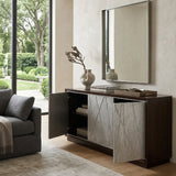 Modern European furniture - Geranio Metallic Silver Walnut Finish Console Cabinet - www.oroa.com