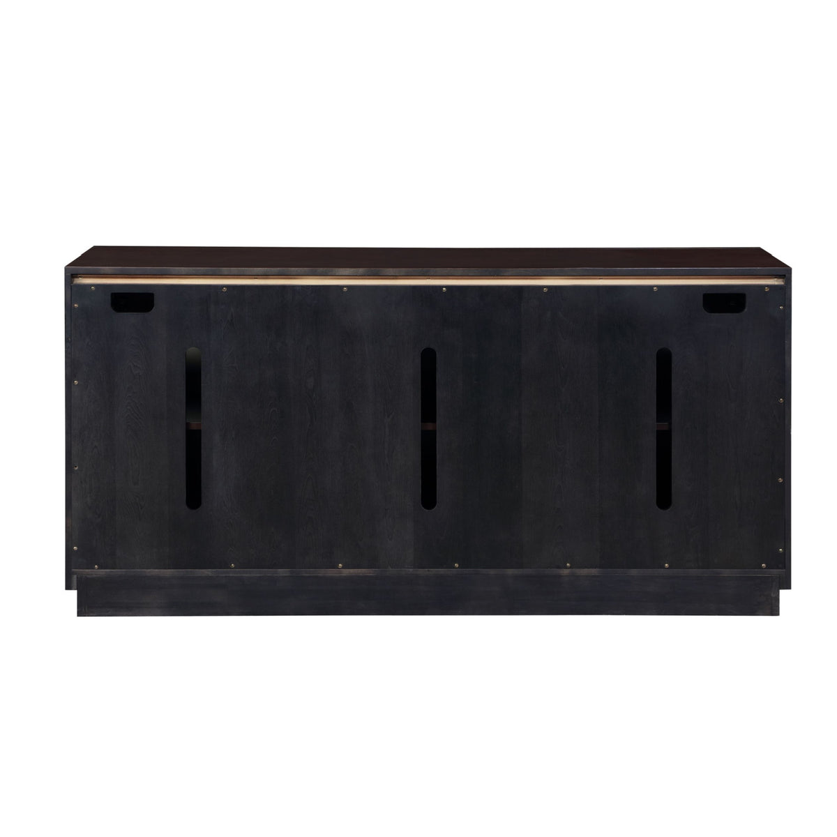 Modern European furniture - Geranio Metallic Silver Walnut Finish Console Cabinet - www.oroa.com