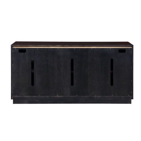 Modern European furniture - Geranio Metallic Silver Walnut Finish Console Cabinet - www.oroa.com