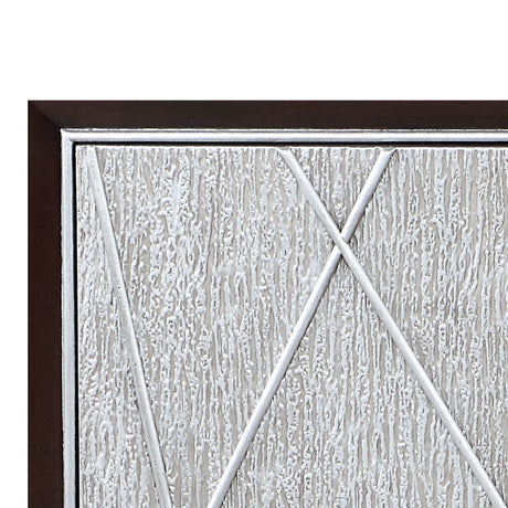 Modern European furniture - Geranio Metallic Silver Walnut Finish Console Cabinet - www.oroa.com