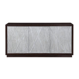 Modern European furniture - Geranio Metallic Silver Walnut Finish Console Cabinet - www.oroa.com