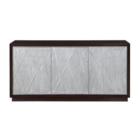 Modern European furniture - Geranio Metallic Silver Walnut Finish Console Cabinet - www.oroa.com