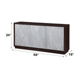 Modern European furniture - Geranio Metallic Silver Walnut Finish Console Cabinet - www.oroa.com
