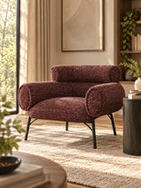 Modern European furniture - Mardi Maroon Tweed Chair - www.oroa.com