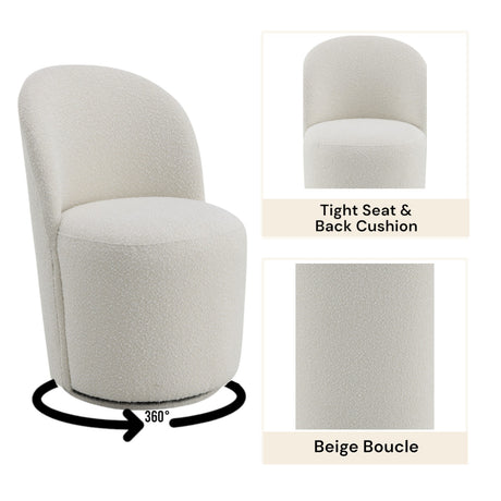 Hollis Beige Boucle Side Chairs (2) | OROA