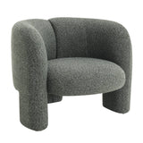 Green Curved Tweed Accent Chair | OROA
