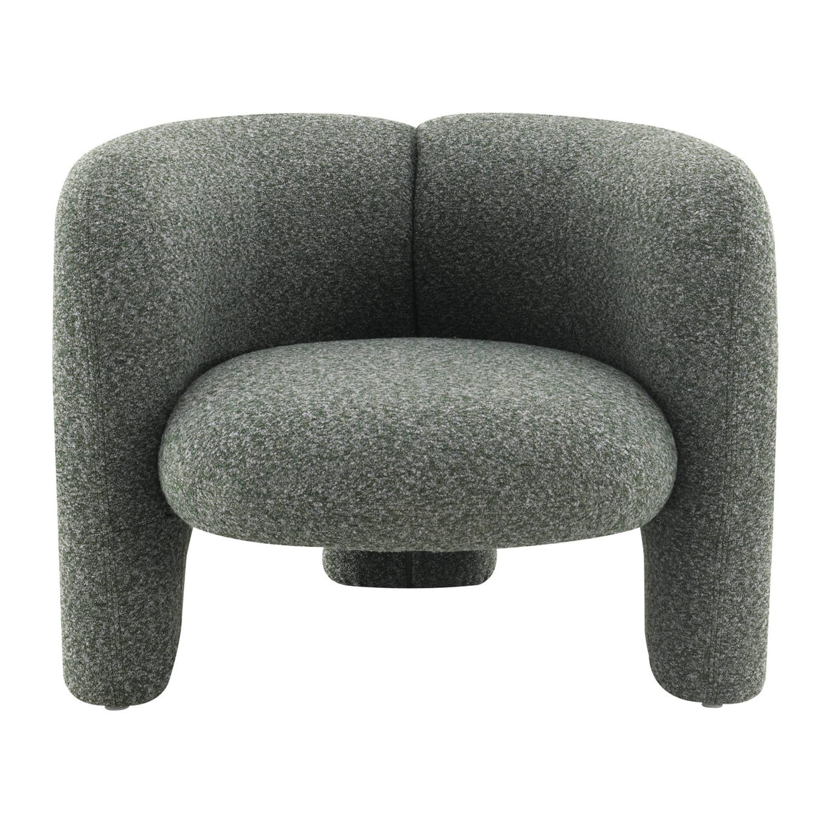 Green Curved Tweed Accent Chair | OROA