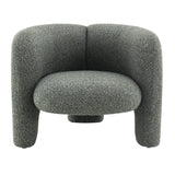 Green Curved Tweed Accent Chair | OROA