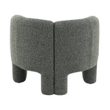Green Curved Tweed Accent Chair | OROA