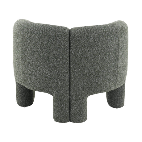 Green Curved Tweed Accent Chair | OROA