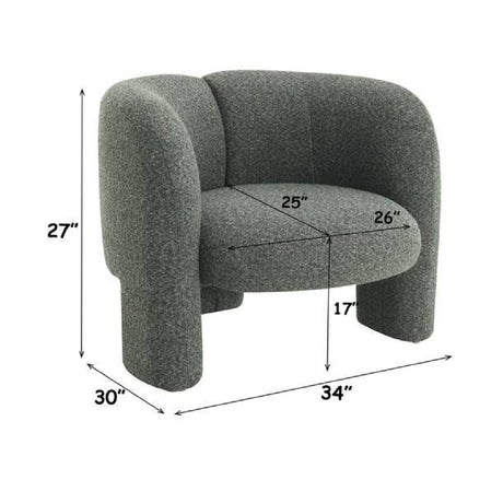 Green Curved Tweed Accent Chair | OROA