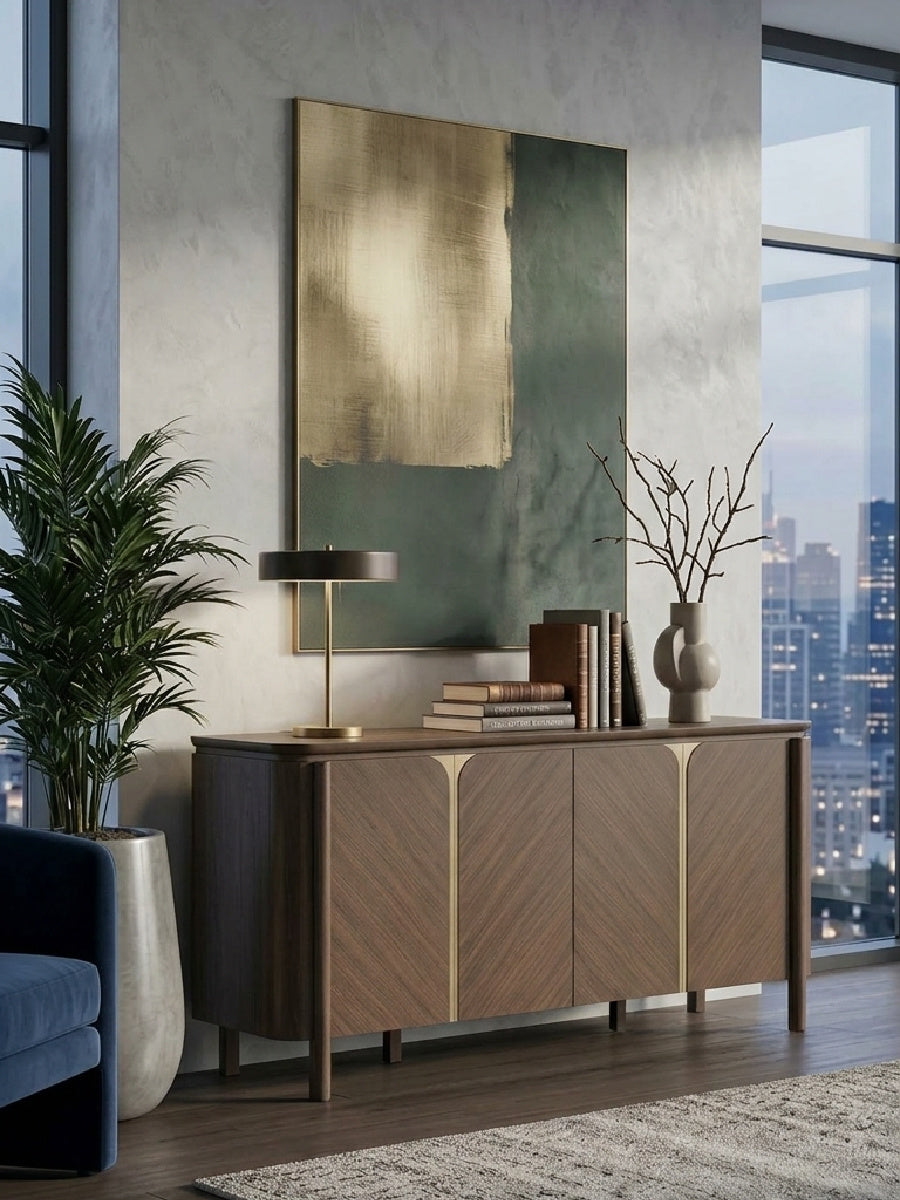 Modern European furniture - Ouida Brown and Gold Server - www.oroa.com