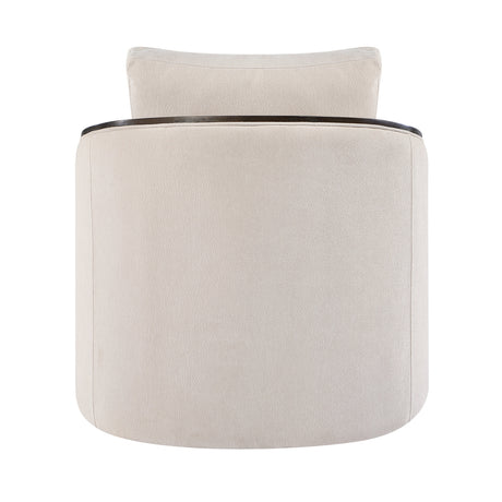 Beige Chenille Swivel Accent Chair | OROA