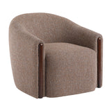 Brown Chenille Swivel Accent Chair | OROA