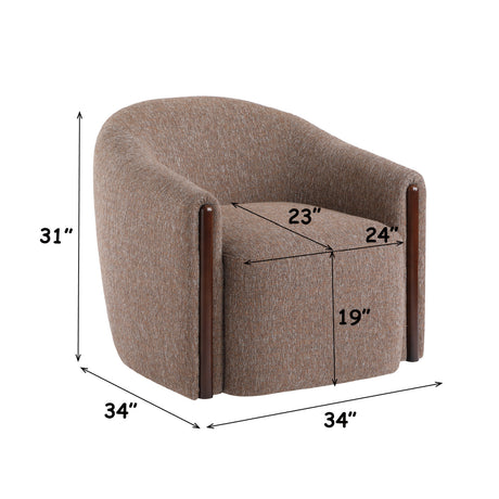 Brown Chenille Swivel Accent Chair | OROA