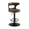 Modern European furniture - Saba Brown Top Grain Leather Barstool - www.oroa.com