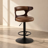 Modern European furniture - Saba Brown Top Grain Leather Barstool - www.oroa.com
