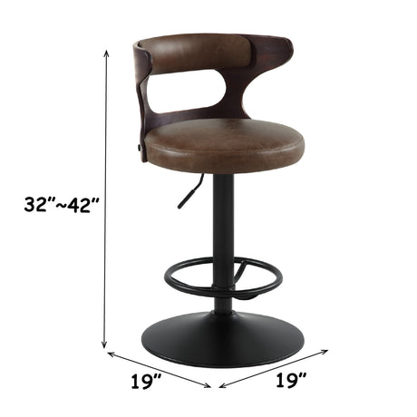 Modern European furniture - Saba Brown Top Grain Leather Barstool - www.oroa.com