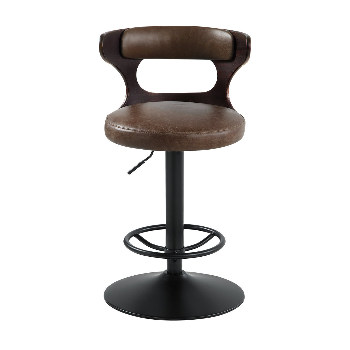 Modern European furniture - Saba Brown Top Grain Leather Barstool - www.oroa.com