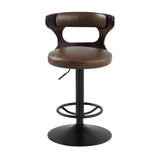 Modern European furniture - Saba Brown Top Grain Leather Barstool - www.oroa.com