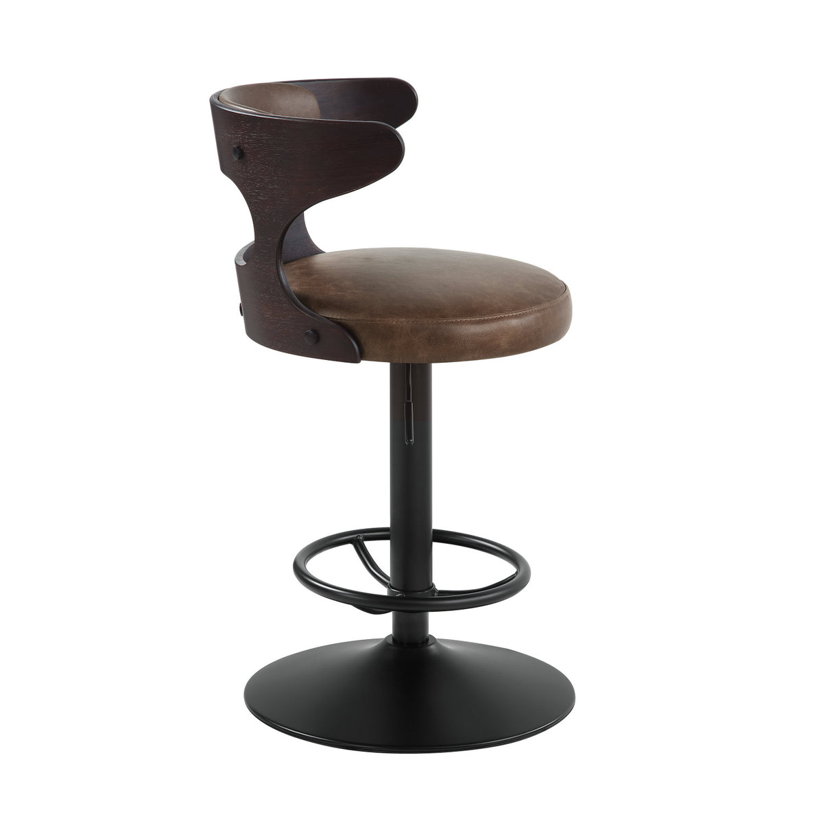 Modern European furniture - Saba Brown Top Grain Leather Barstool - www.oroa.com