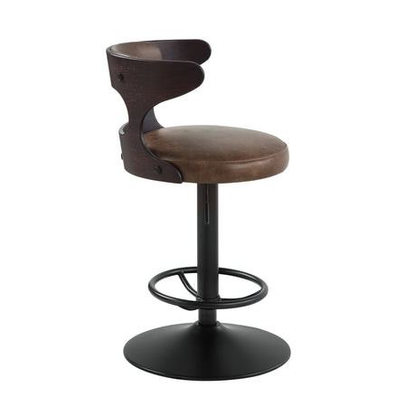 Modern European furniture - Saba Brown Top Grain Leather Barstool - www.oroa.com