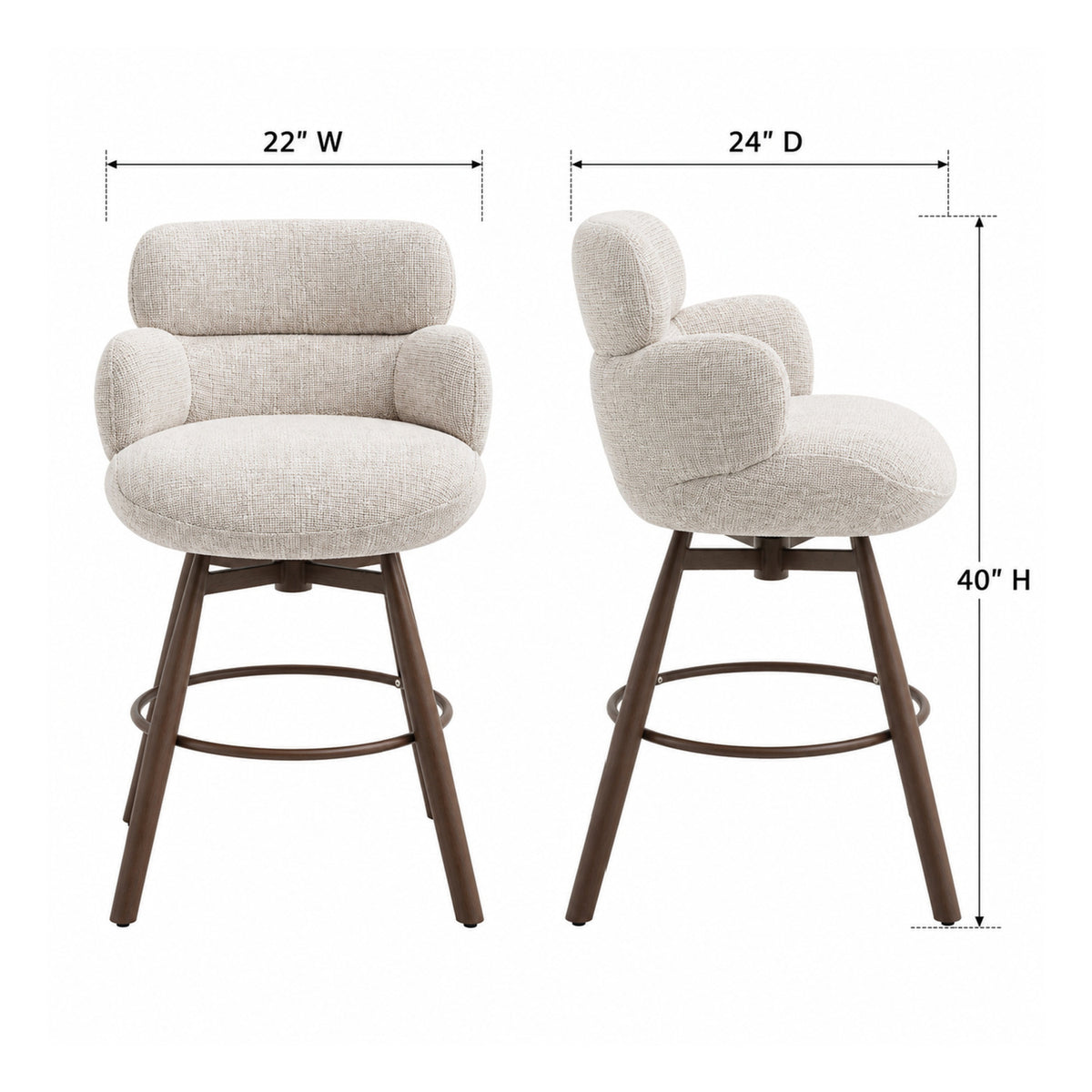 Beige Swivel Bar Stool | OROA