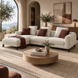 Mardi Maroon & Beige Tweed Sectional Sofa | OROA