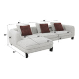 Mardi Maroon & Beige Tweed Sectional Sofa | OROA