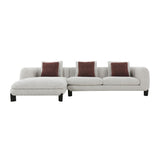 Mardi Maroon & Beige Tweed Sectional Sofa | OROA