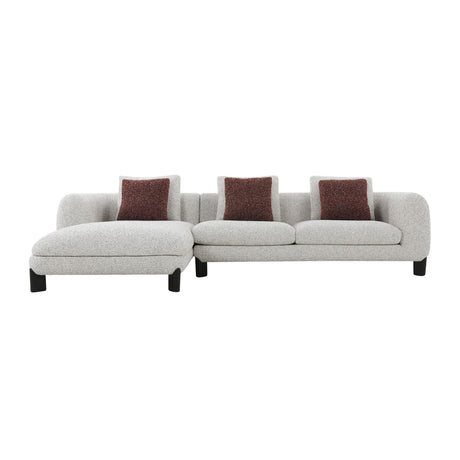 Mardi Maroon & Beige Tweed Sectional Sofa | OROA