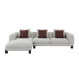 Mardi Maroon & Beige Tweed Sectional Sofa | OROA