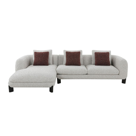 Mardi Maroon & Beige Tweed Sectional Sofa | OROA